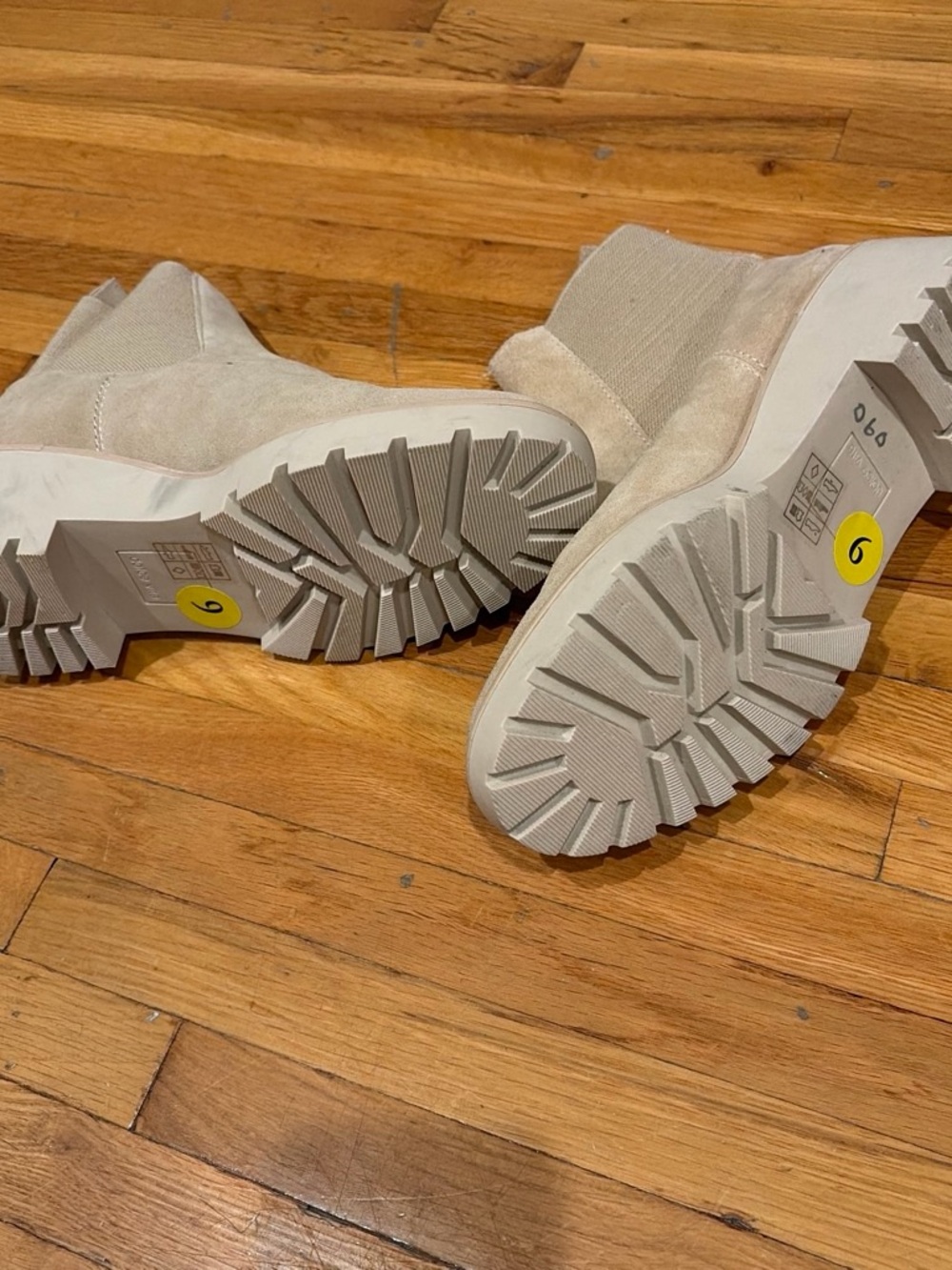 Dolce Vita Taupe Suede Lug Sole Chelsea Booties
